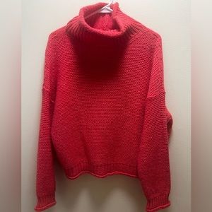 Anthropologie coral knit turtle neck